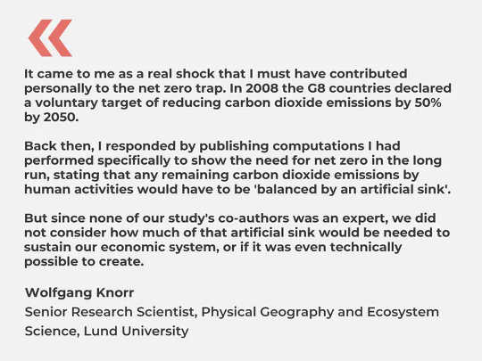 why the concept of net zero emissions is a dangerous trap