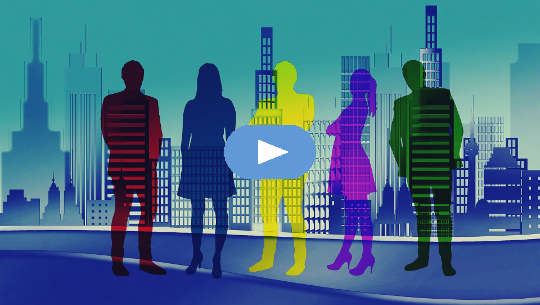 The 3 Things You Can Control in Life and How To Use Them volorful silhouettes of 5 people with skyscrapers in the backgrounds