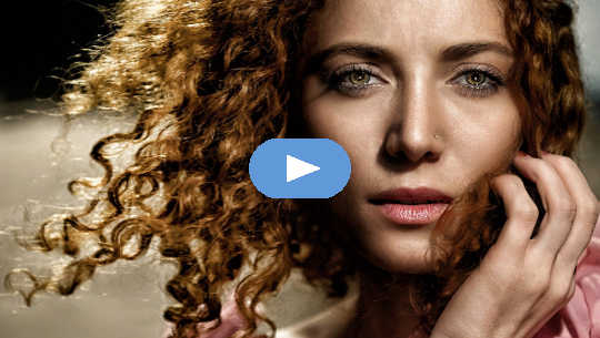 woman's face, pensive