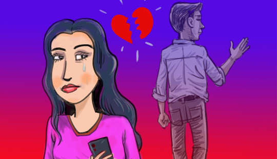 Would You Rather Be Right, or... Be Loved? couple walking away from each other with a broken heart in between them