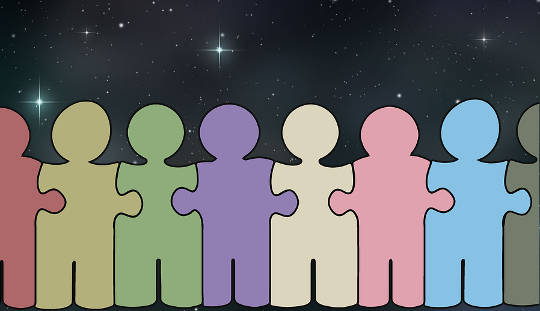 people connected as a puzzle