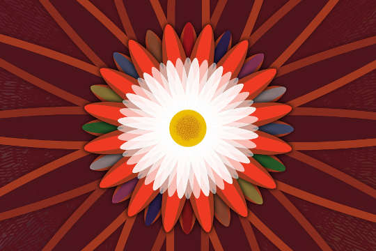 Today's Inspiration: October 31, 2022 a flower with a golden center radiating outward