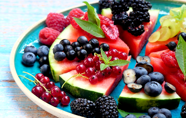 plate of fresh fruit
