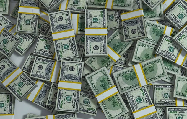 The New Currency of Life: Manna stacks of US 100 dollar bills