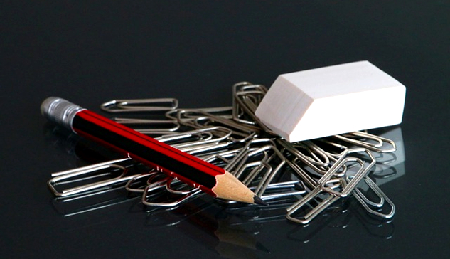 Making Your Heart a Safe Place With a Spiritual Eraser a pencil with an eraser and some paper clips