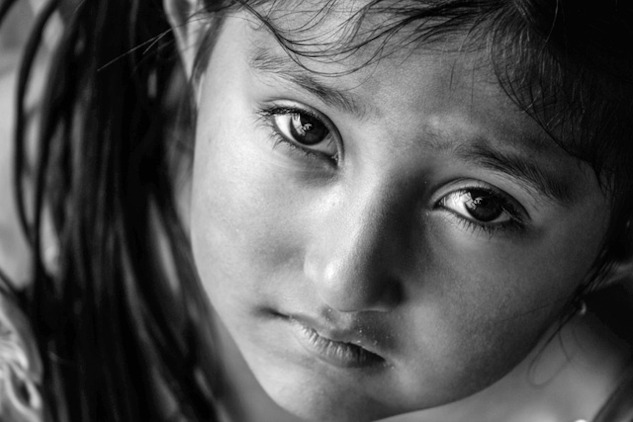 close up of a young girl's face