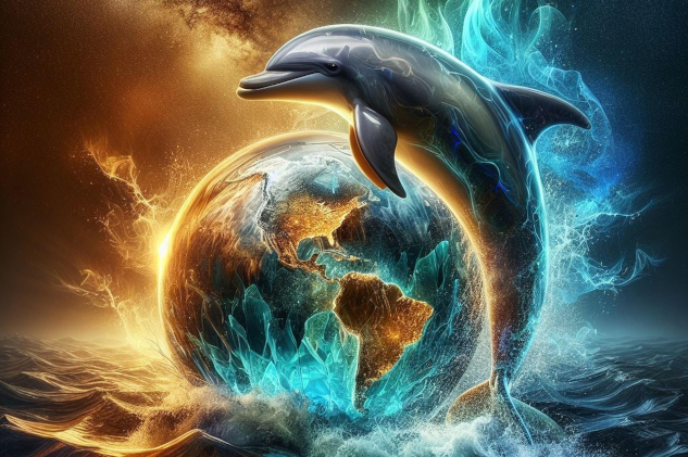Blessings for the Earth: Celebrate, Protect, and Give Thanks A dolphin jumping up over the globe of Planet Earth. Image by Chris0223 from Pixabay.
