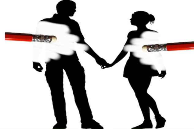 When a Relationship Has Run Its Course A drawing of two people holding hands, each one being erased. Image by Tumisu from Pixabay.