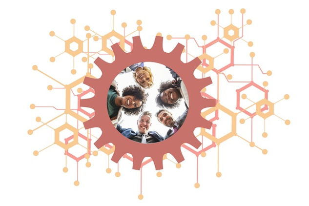 &nbsp;An image of a gear with a face in the center symbolizing teamwork. Image by Gerd Altmann from Pixabay.&nbsp;&nbsp;