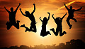 Picture of a happy family jumping up in the air. Image by Gerd Altmann from Pixabay.&nbsp;