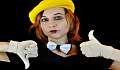 Image of a girl with clown face with one hand in a thumbs up, the other thumbs down. Image by Victoria from Pixabay.&nbsp;